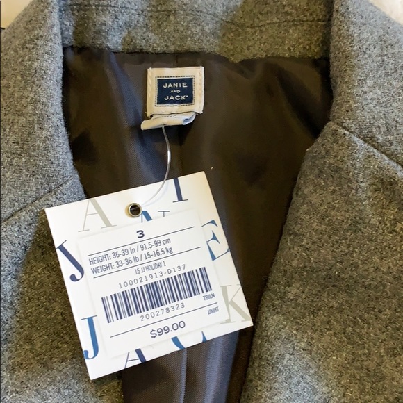 Boys Janie and Jack gray wool suit - Picture 2 of 4